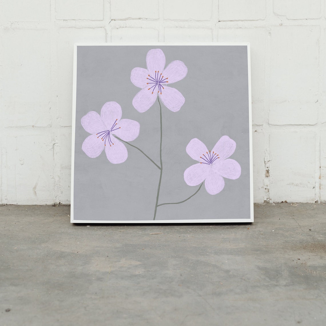 Floral Painting, Eclectic Scandi Boho Art Print - Image 2