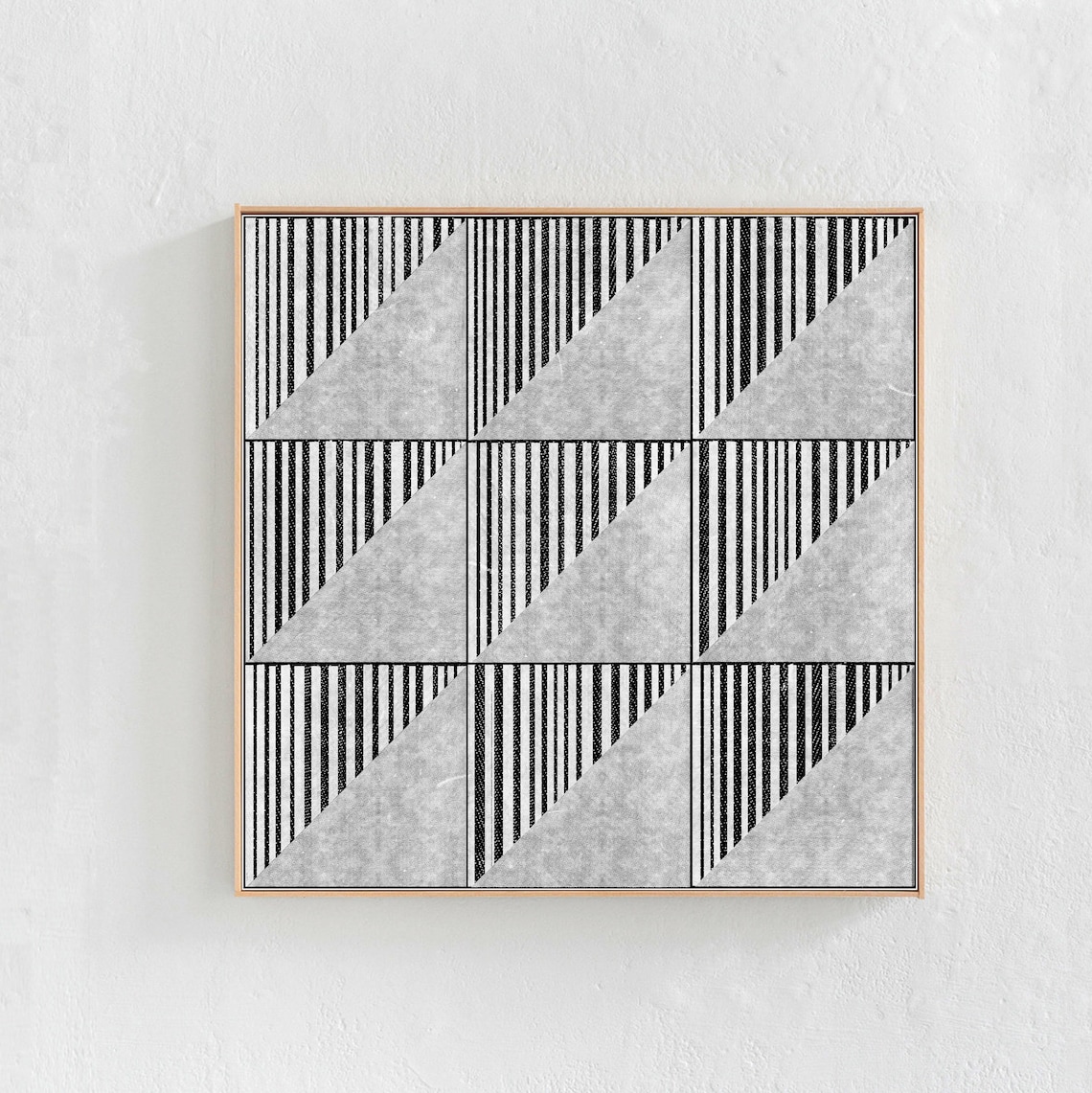 Black And White Geometric Art Print, Mid-Century Modern
