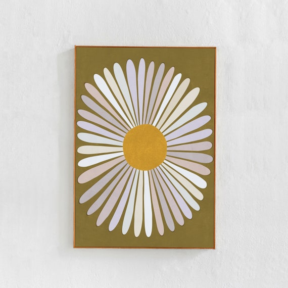 Daisy Flower Floral Art, Scandi Boho Art Print