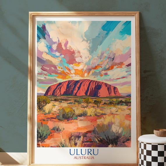 Uluru Print, Australian Outback Landscape Art