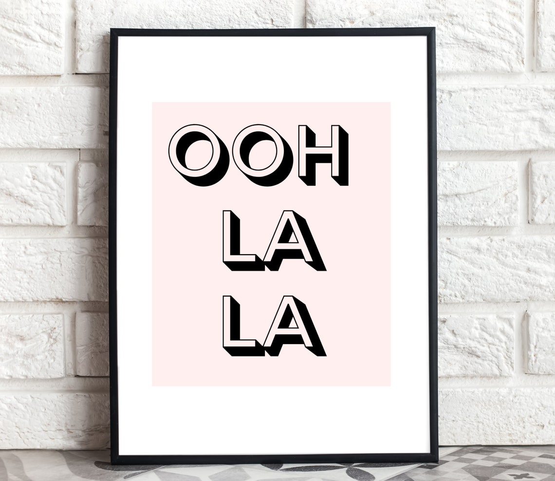 Ooh La La Chic French 3D Shadow Lettering Blush Pink Decor Poster - Image 5