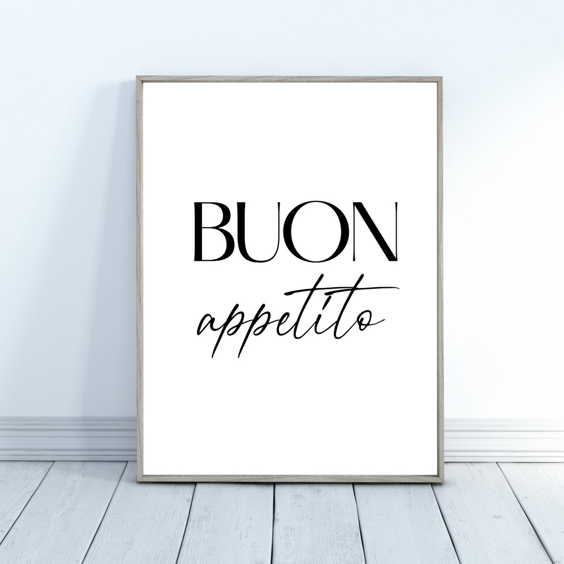 Buon Appetito Italian Kitchen Script Minimalist Dining Wall Art - Image 3
