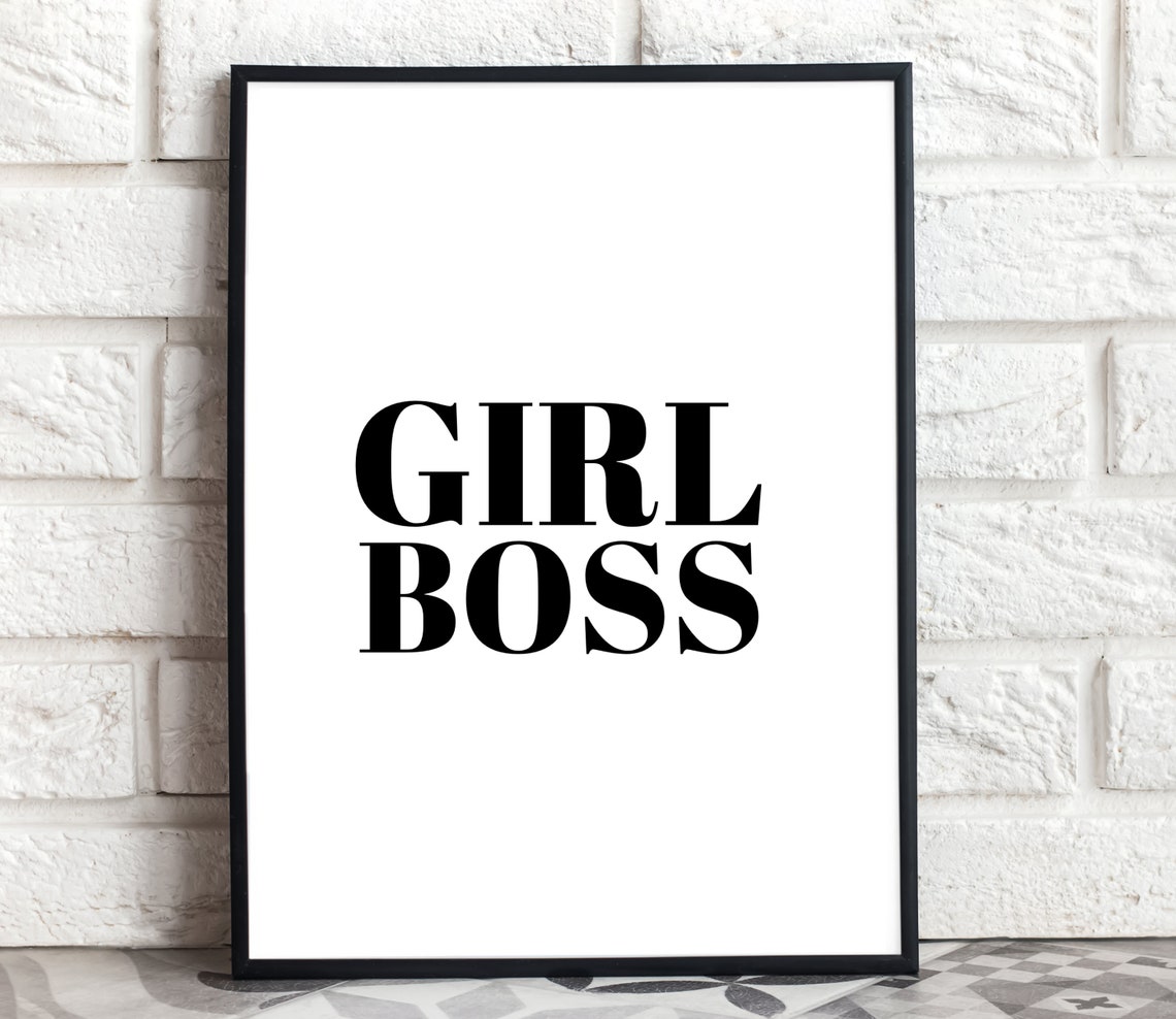 Girl Boss Bold Serif Feminist Chic Empowerment Office Poster