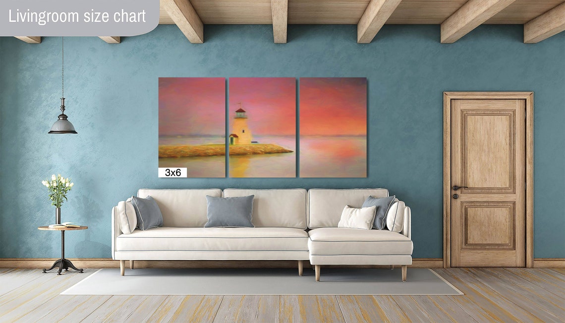 Lake Hefner Lighthouse at Pink Sunset Oklahoma Painterly Poster - Image 2