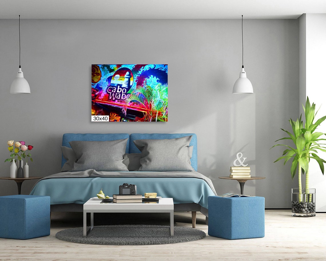 Cabo Wabo Neon Sign Sunset Lighthouse Tropical Party Night Poster - Image 5