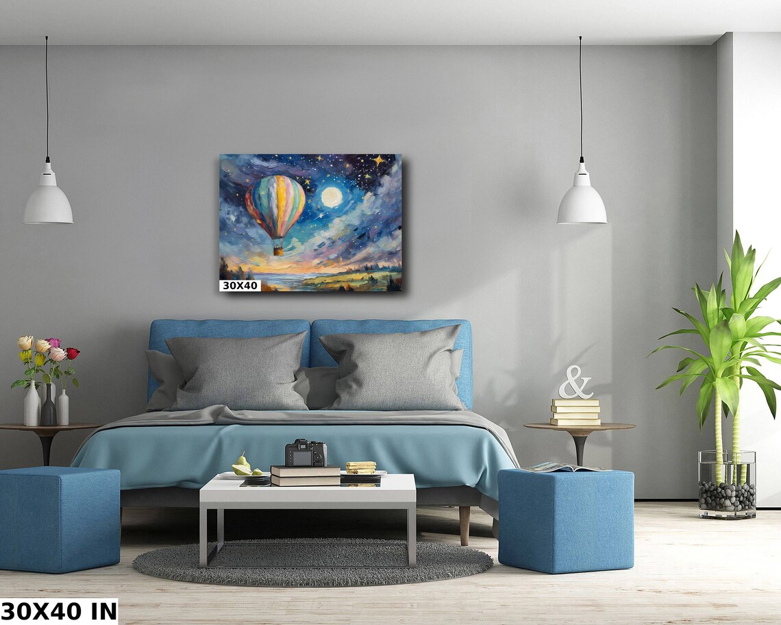 Pastel Hot Air Balloon Nursery Art Print - Image 5