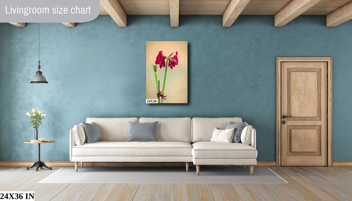 Red Amaryllis Bloom Close Up Elegant Floral Botanical Art Poster - Image 4