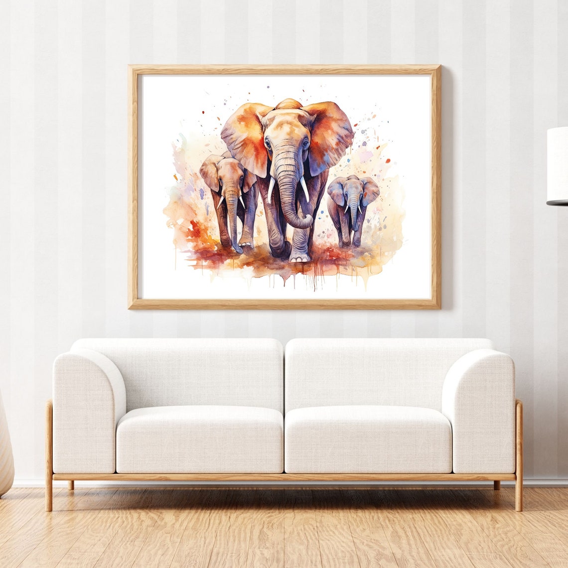 Elephant Watercolor Art, Nursery Gift - Image 3