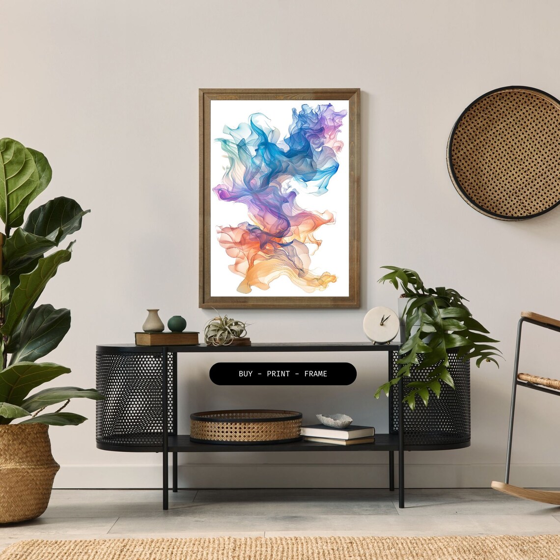 Swirling Watercolor Abstract, Bright and Lively - Image 2