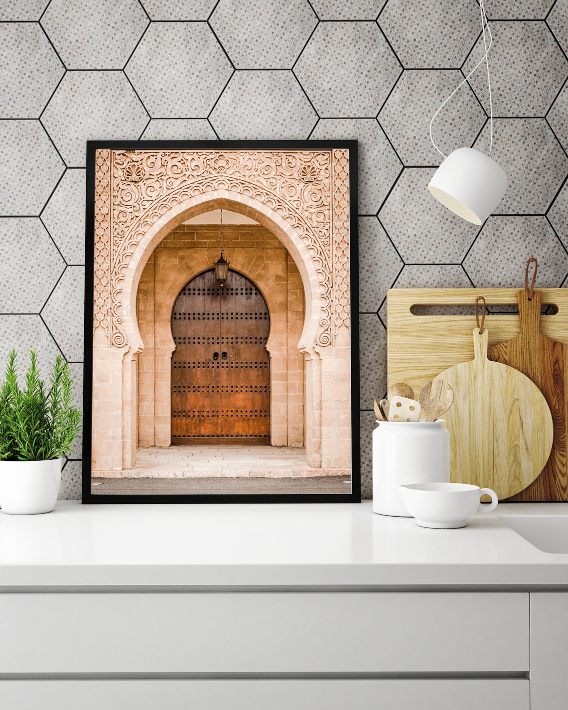 Moroccan Door Arch Print, Boho Architecture Poster