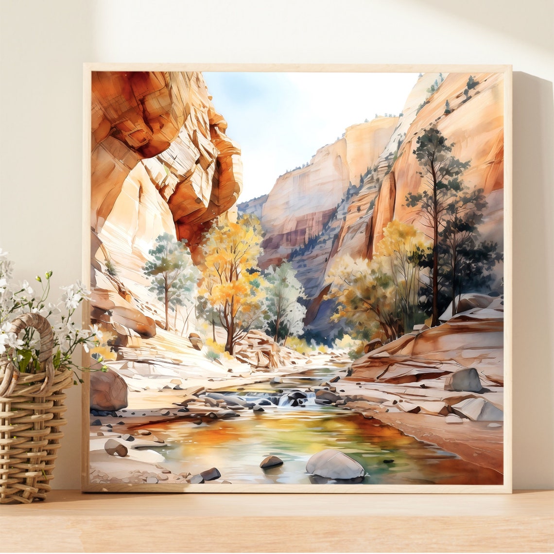 Zion Utah Travel Print Wall Art Zion National Park Travel Poster National Parks Traveler Gift Utah Travel Poster Watercolor Painting Art - Image 2