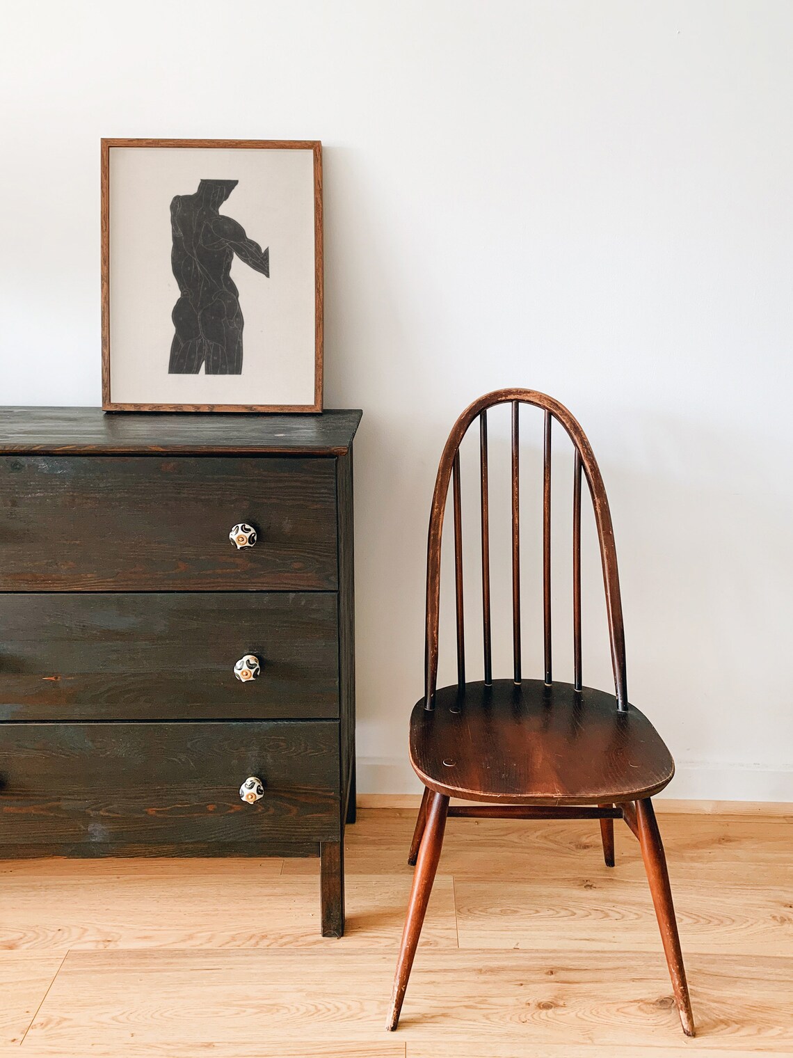Male Anatomy Sketch, Vintage Minimalist Art Print - Image 3