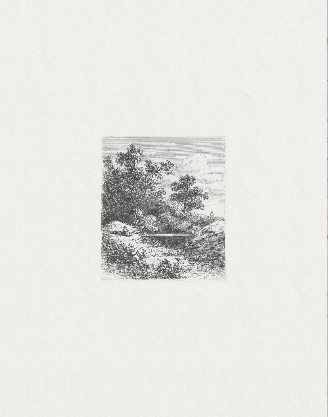 Vintage Tree Etching Art Print, Antique Sketch - Image 3
