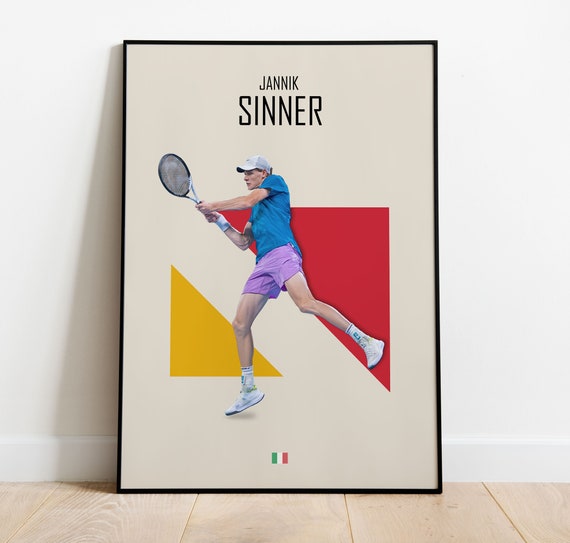 Jannik Sinner Tennis Poster Sinner Tennis Poster Jannik Sinner Poster Tennis Sinner Poster Minimalist Download