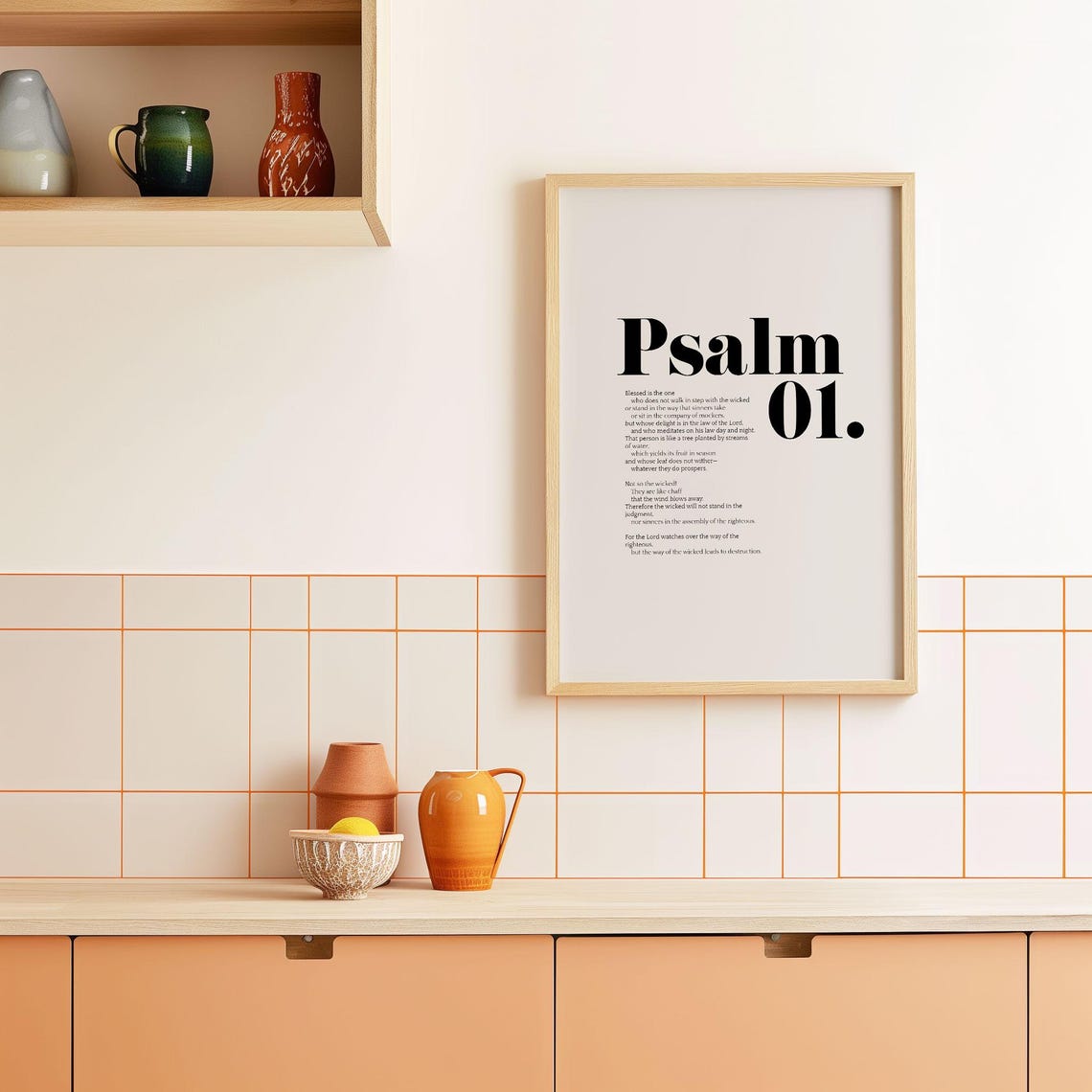 Psalm 1 Blessed Is The One Full Text Minimalist Bold Typography Poster - Image 2