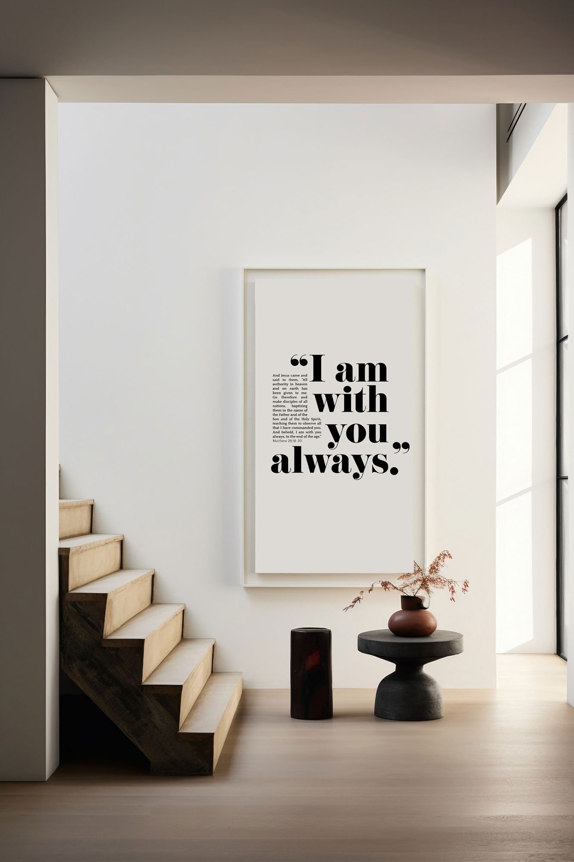 I Am With You Always Christian Wall Art Matthew 28 Christian Modern Scripture Poster Bold Typography Home Decor Gift Jesus Quotes - Image 5