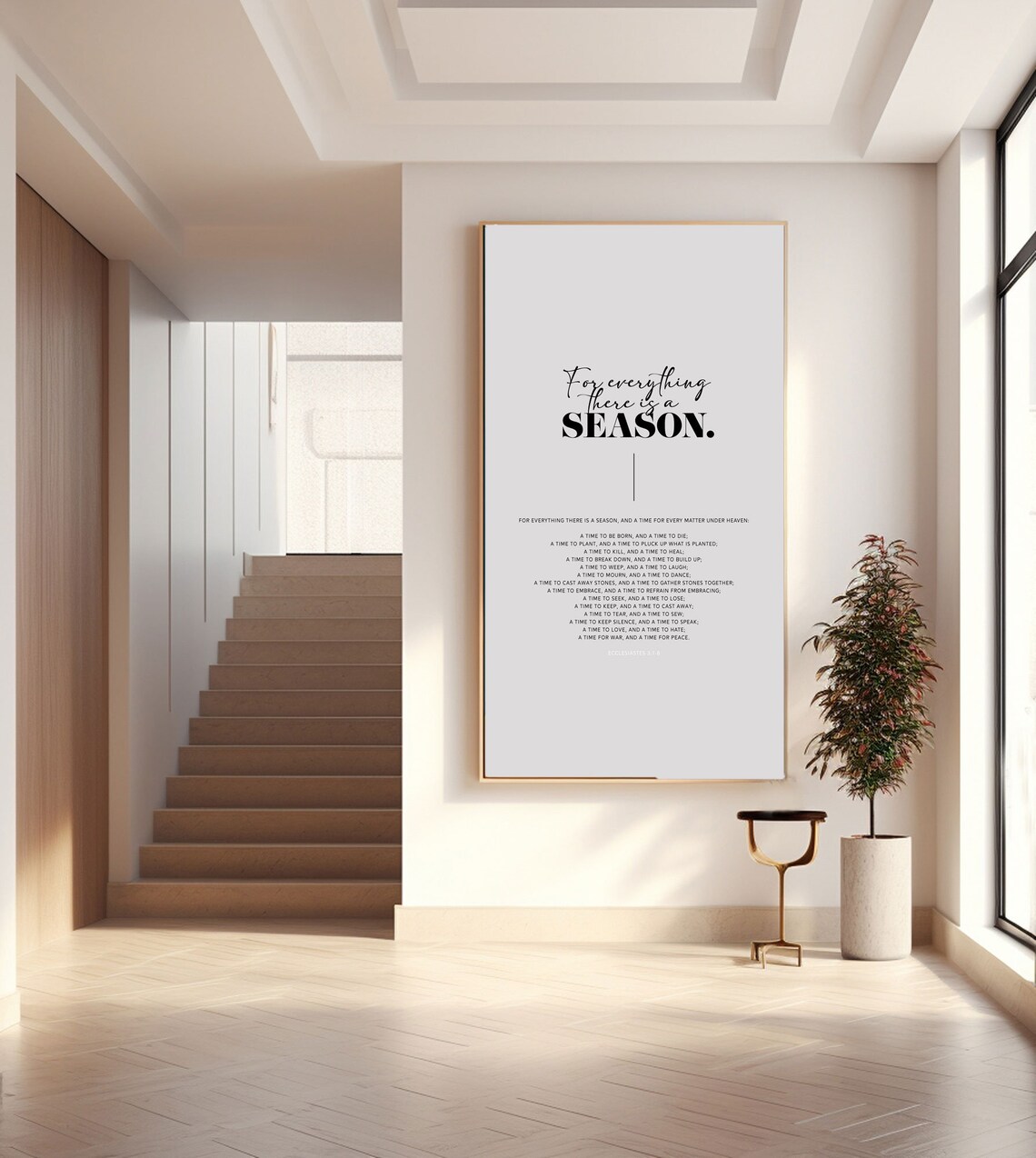 Ecclesiastes 3 For Everything There Is A Season Bible Verse Poster Gift