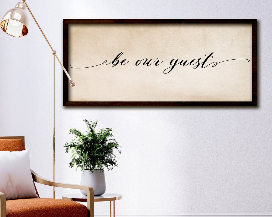 Be Our Guest Wood Sign, Guest Room Wall Art Print