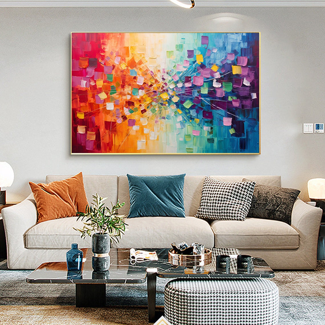 Explosive Radiant Color Burst Mosaic From Red To Blue Purple Poster - Image 2