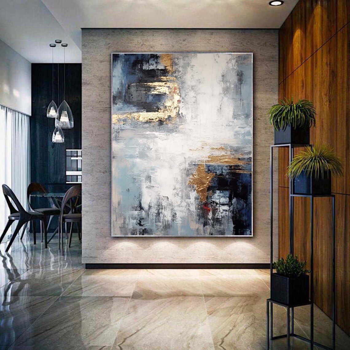 Modern Abstract Oil Painting, Textured Art Print - Image 5