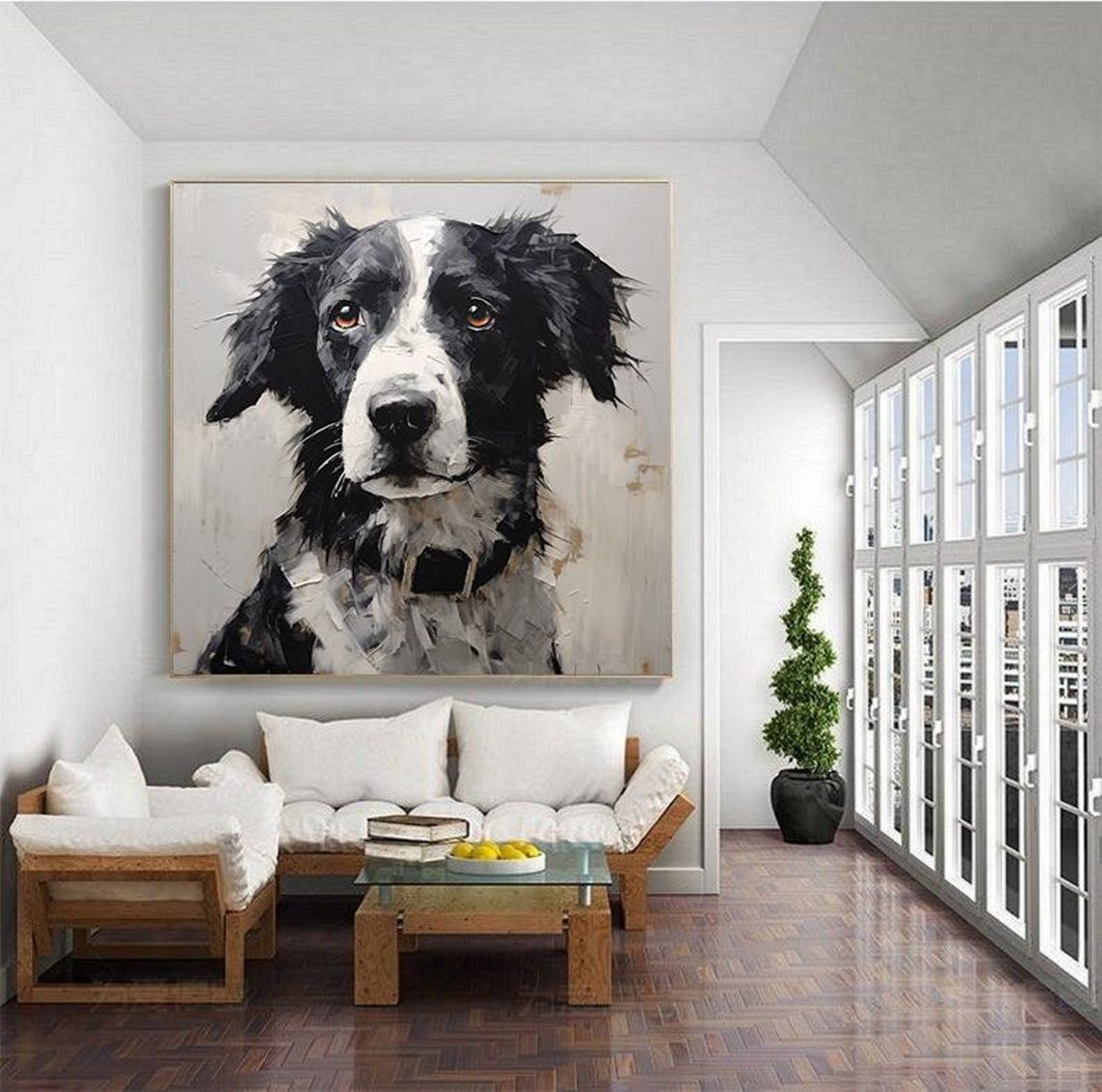Custom Dog Oil Painting From Photo Dog Portrait Custom Oil Painting From Photo Art Commission Hand Painted Pet Portrait On Home Decor - Image 4