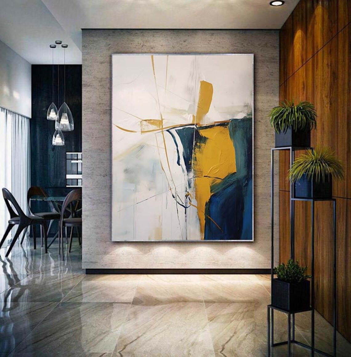 Yellow Painting Green Painting Original Abstract Painting Large Wall Painting Large Abstract Painting Living Room Decor Home Decor - Image 4