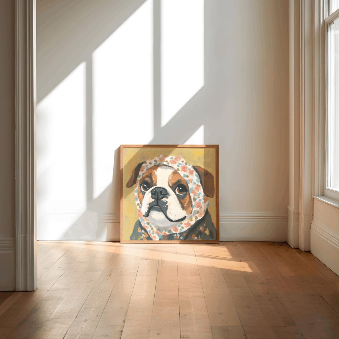 White And Beige English Bulldog Babushka English Bulldog Wall Art English Bulldogs Lover English Bulldog Cute English Bulldog Decoration