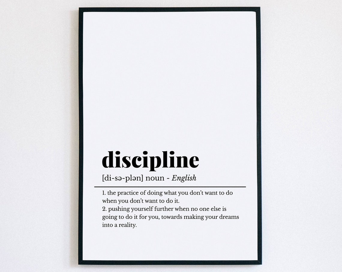 Discipline Definition Success Quote Inspirational Office Decor Print