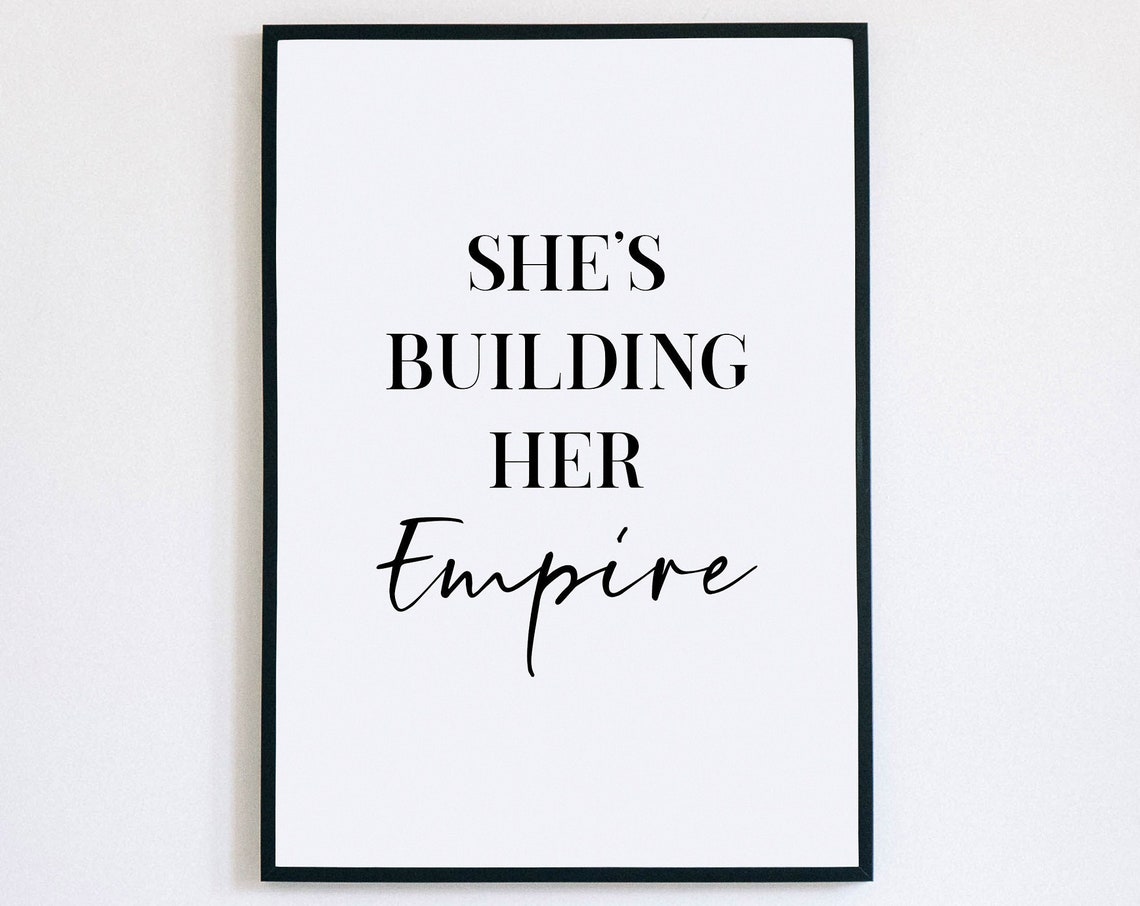 She Is Building Her Empire Elegant Girl Boss Motivational Quote Poster
