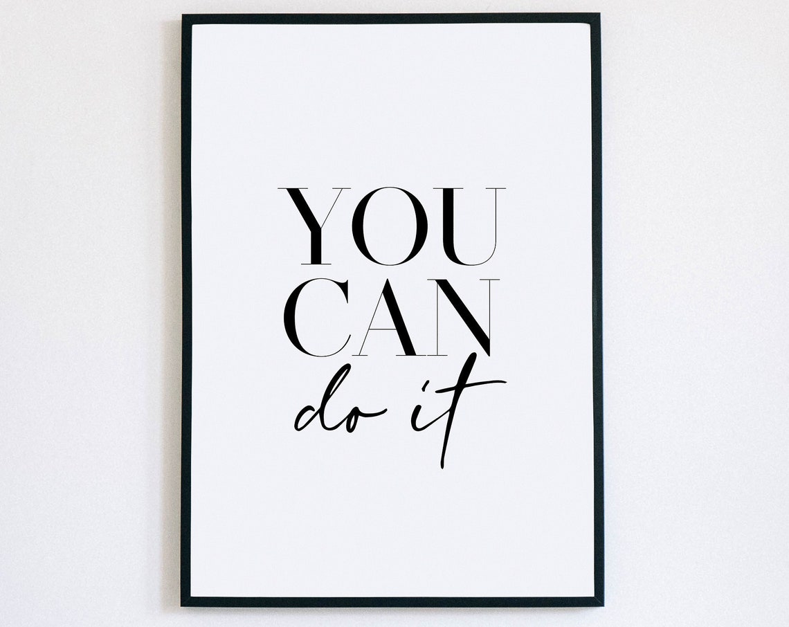 Motivational Poster Feminist Wall Art You Can Do It Girl Power Wall Art Home Office Wall Decor Teen Girl Room Decor
