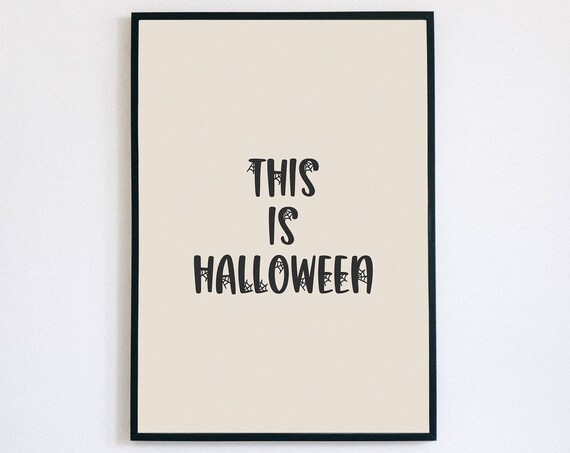 This Is Halloween Song Quote Minimalist Cream Typography Poster