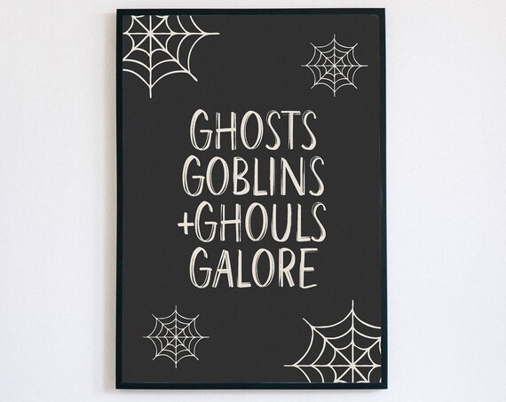 Ghosts Goblins and Ghouls Galore Halloween Party Wall Poster