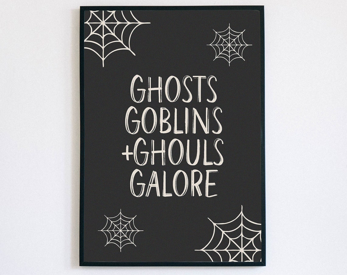 Ghosts Goblins and Ghouls Galore Halloween Party Wall Poster