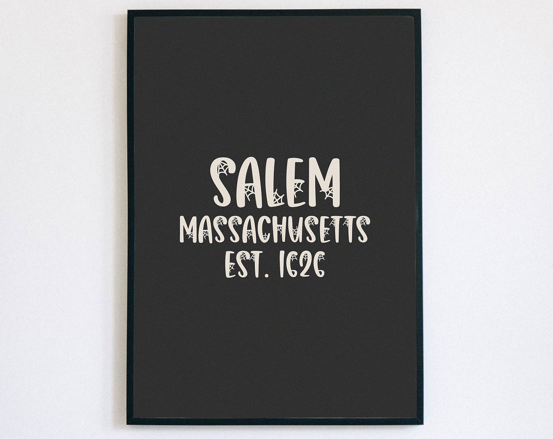 Salem Massachusetts Est 1626 Witch Town History Halloween Poster