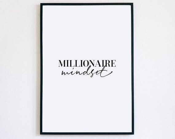 Millionaire Mindset Serif Script Mixed Typography Success Poster