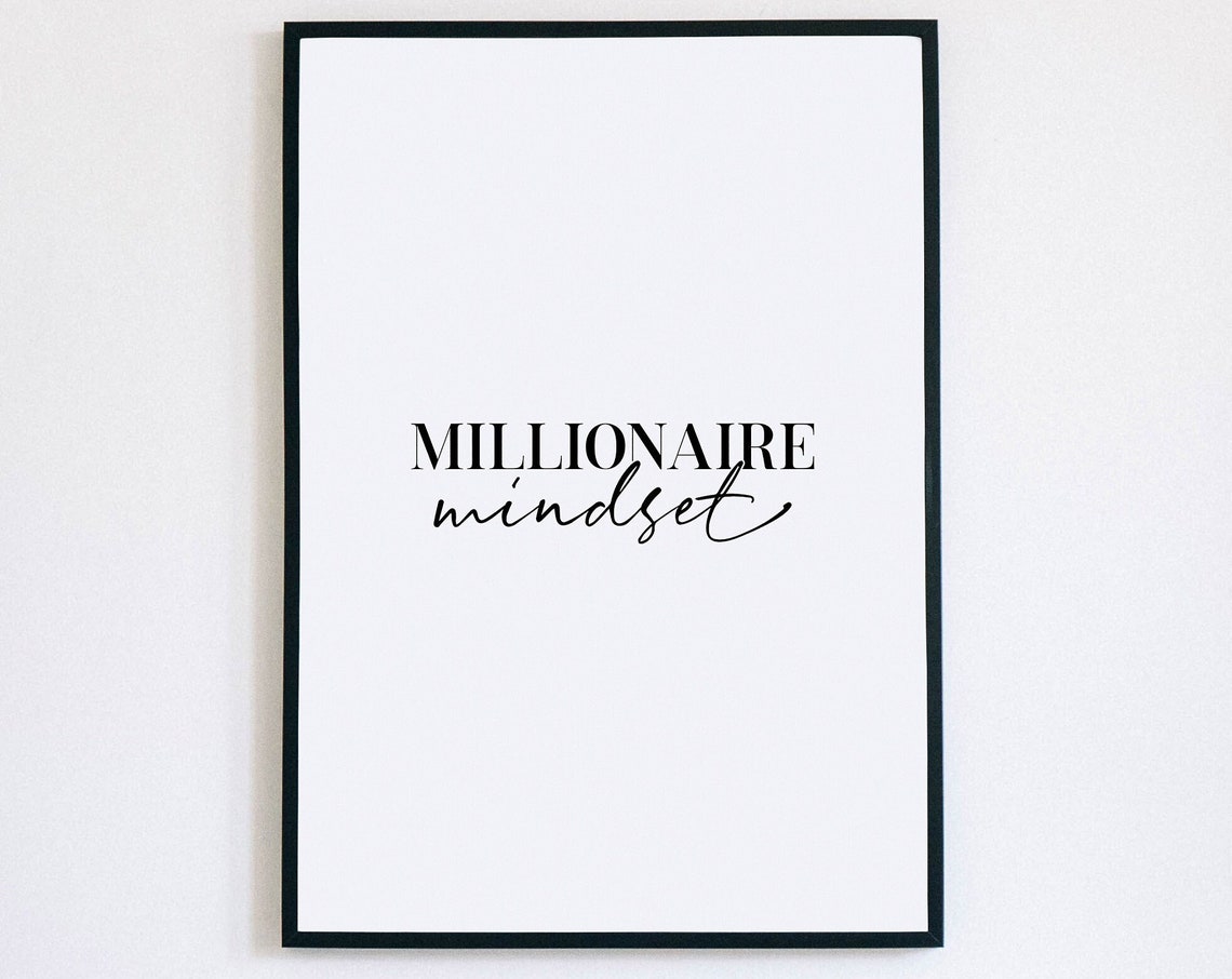 Millionaire Mindset Serif Script Mixed Typography Success Poster