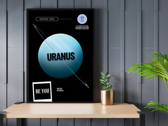 Uranus Planet Universe Code 555 Angel Number Spiritual Poster
