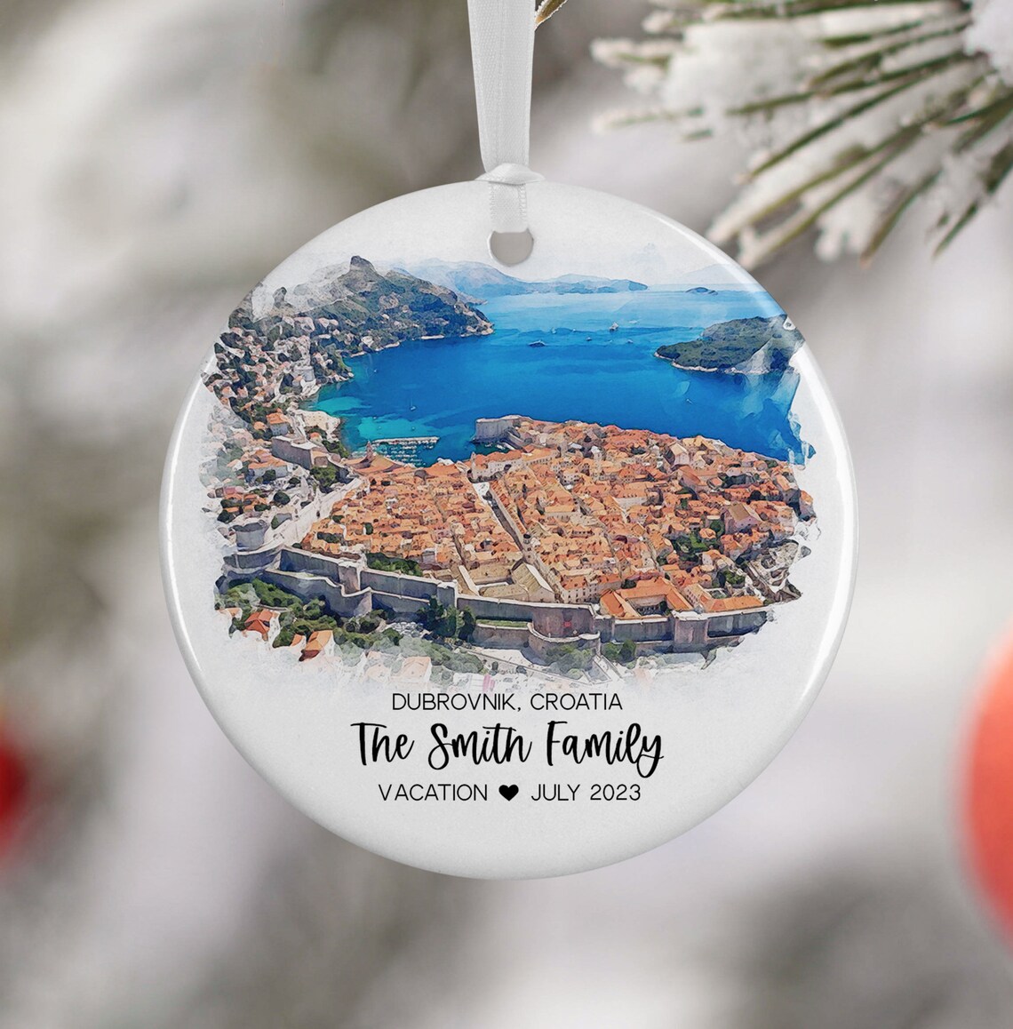 Custom Dubrovnik Croatia Watercolor Travel Poster