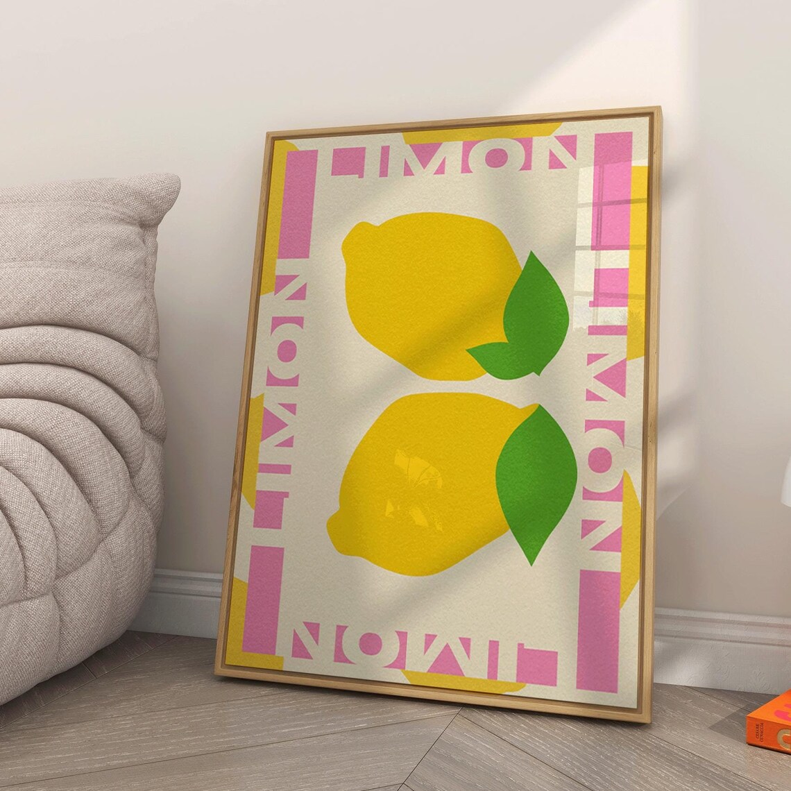 Lemon Print, Kitchen Wall Art Food Poster