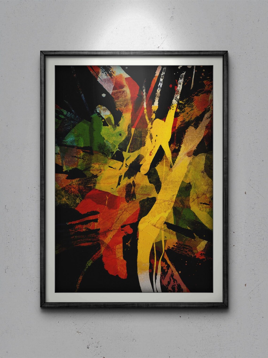 Abstract Nature Mixed Media, Vibrant Organic Shapes - Image 3