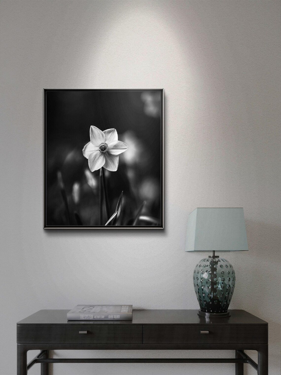 Black And White Daffodil Photograph, Floral Art Print