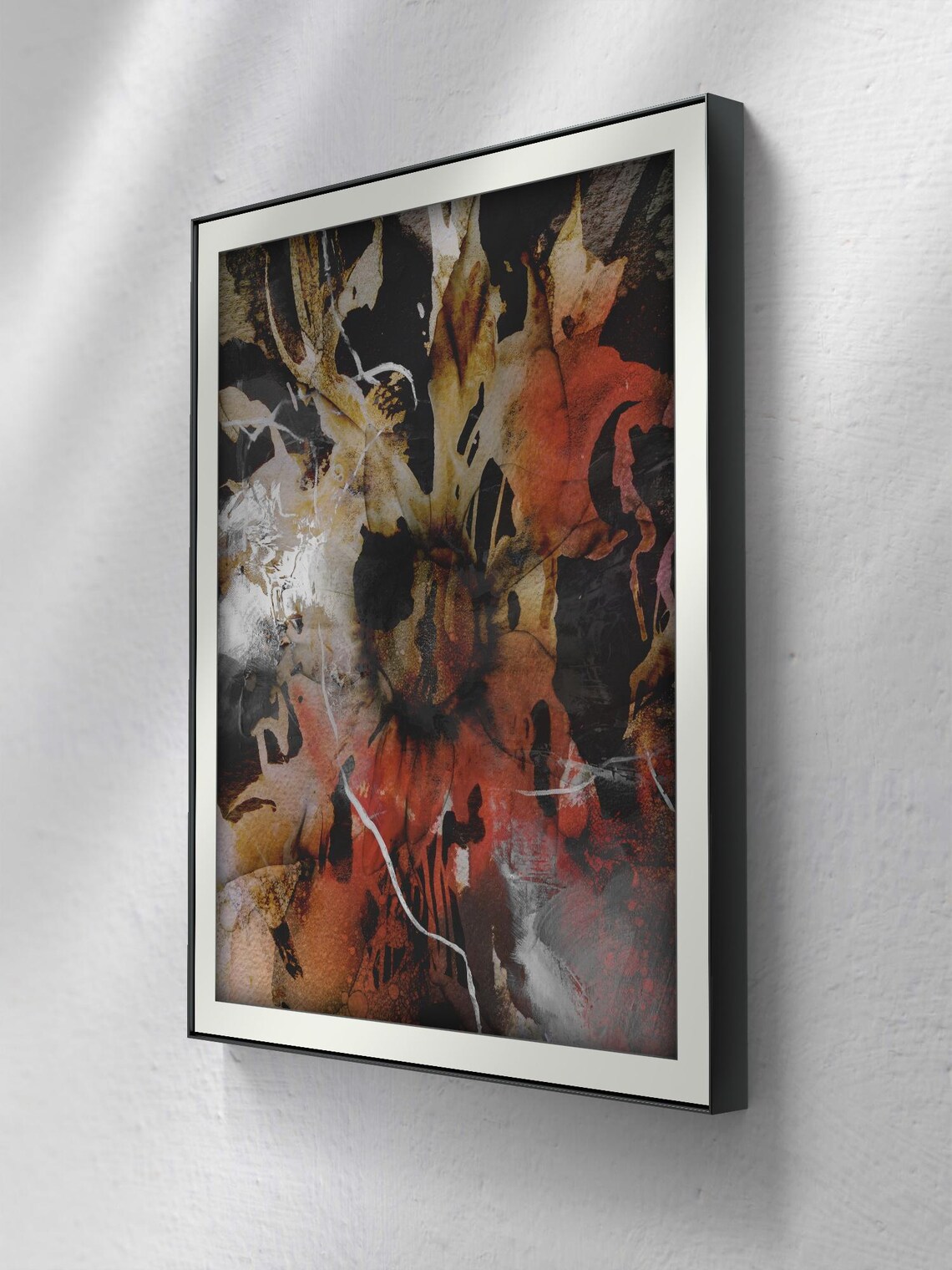Abstract Nature Mixed Media Painting, Organic Shapes - Image 2