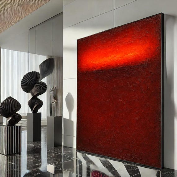 Mark Rothko Red Canvas Iconic Color Field Painting Reproduction For Bold Modern Interiors