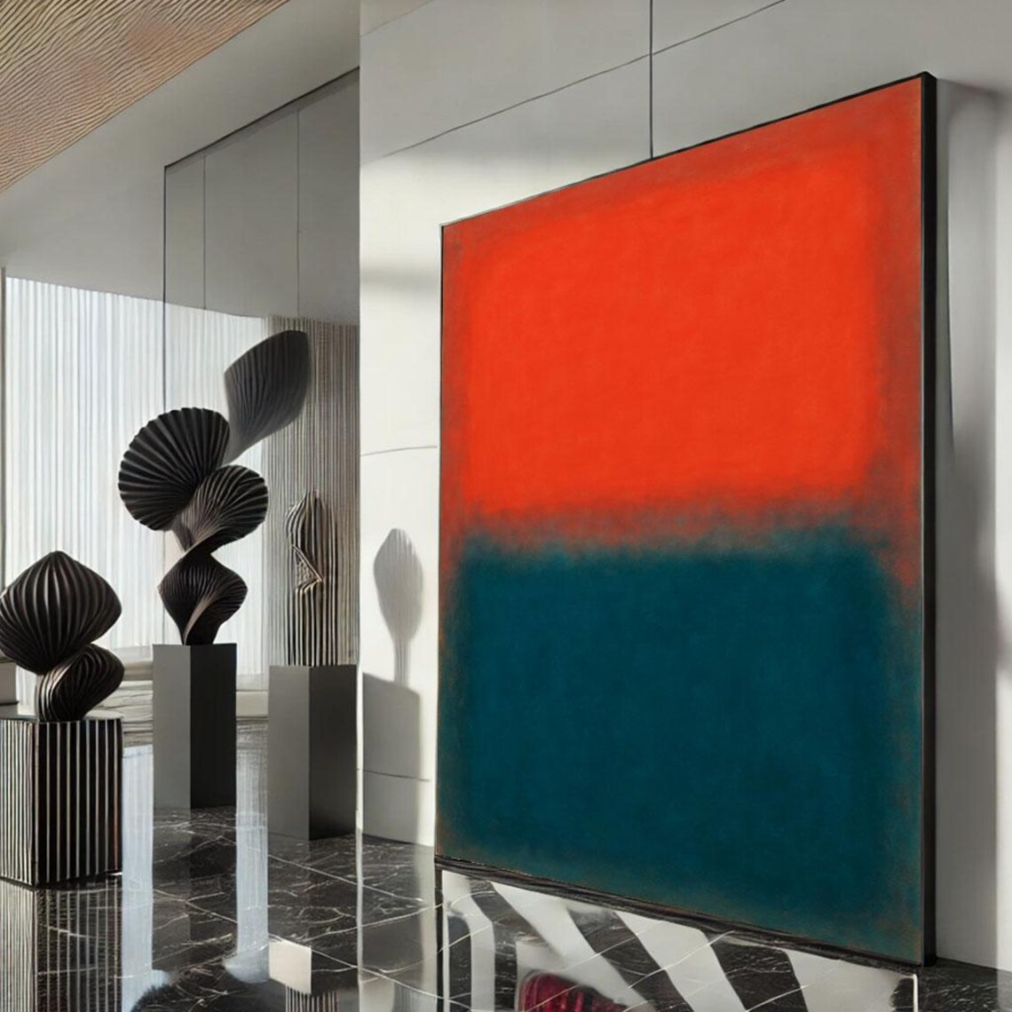 Rothko-Inspired Red and Blue Color Field Art Print