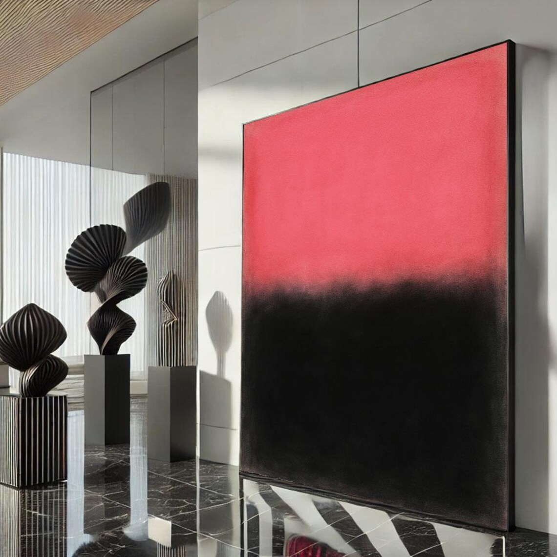 Rothko Style Red And Black Abstract Painting