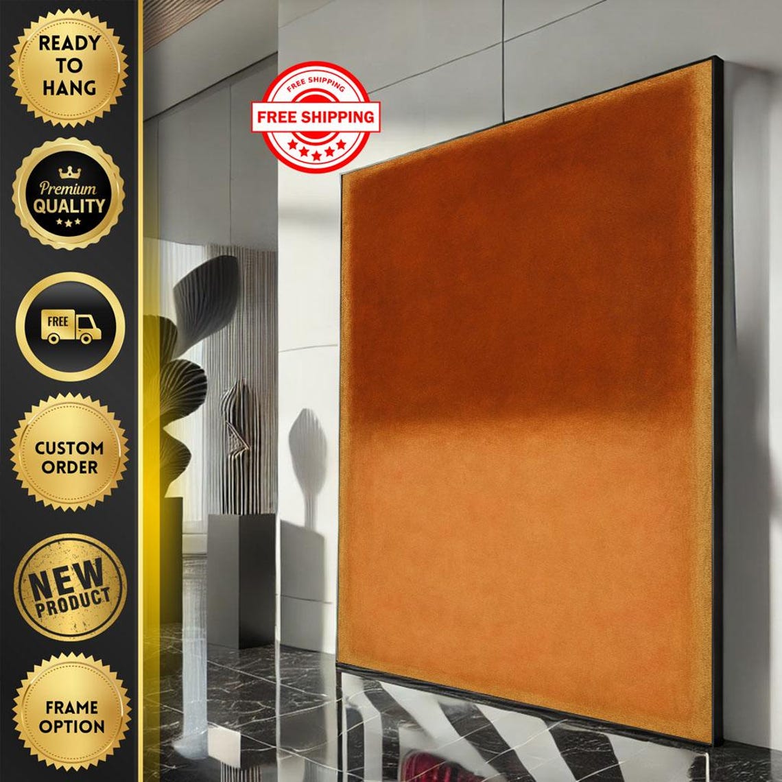 Warm Orange Rothko Inspired Glowing Color Field Painting Poster