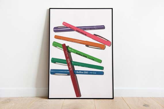 Artline 200 Marker Pens Colorful Stationery Artist Decor Poster