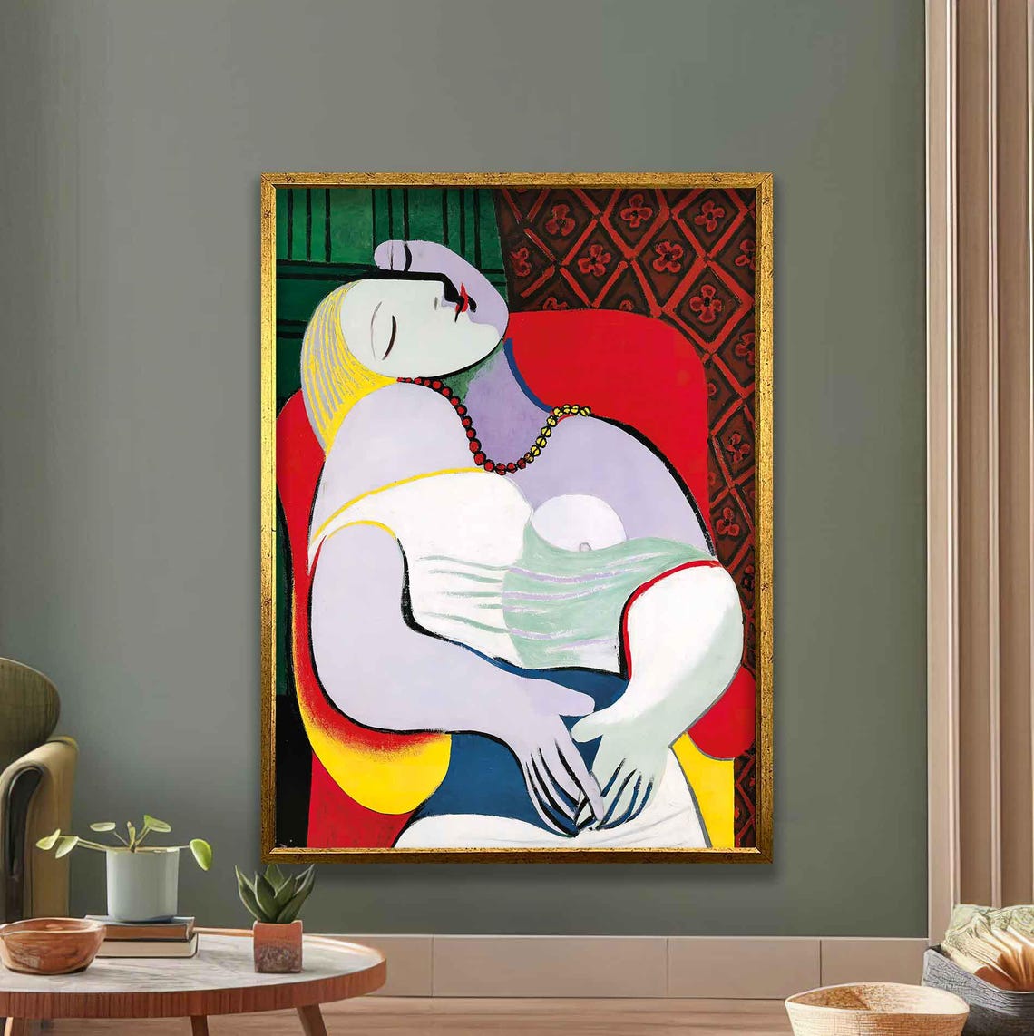 The Dream By Picasso Print Abstract Modern Art Cubism Wall Decor Famous Painting Reproduction Colorful Home Decoration - Image 3