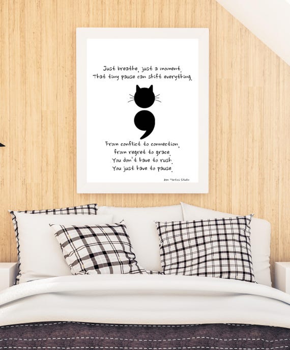 That Tiny Pause Mindfulness Meditation Wall Art Instant Zen Quote Print For Home Or Office Decor Minimalist Poster