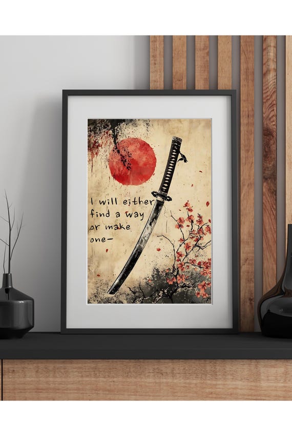 I Will Samurai Warrior Wall Art Bushido Code Print Zen Motivational Posterjapanese Martial Decor Stoic Home Or Office Inspiration